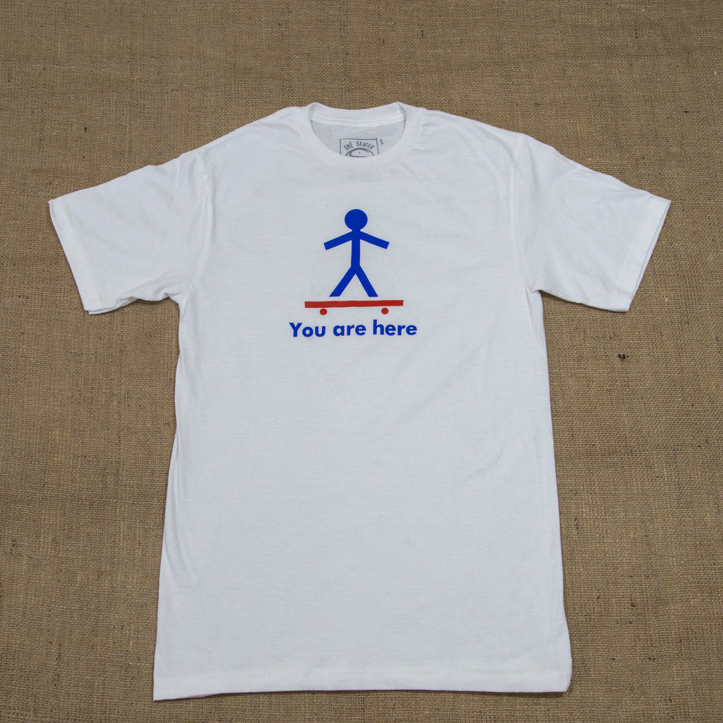 OneSkater You Are Here fitted white T shirt