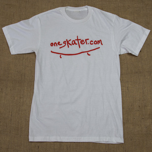OneSkater Red and White Fitted White T shirt