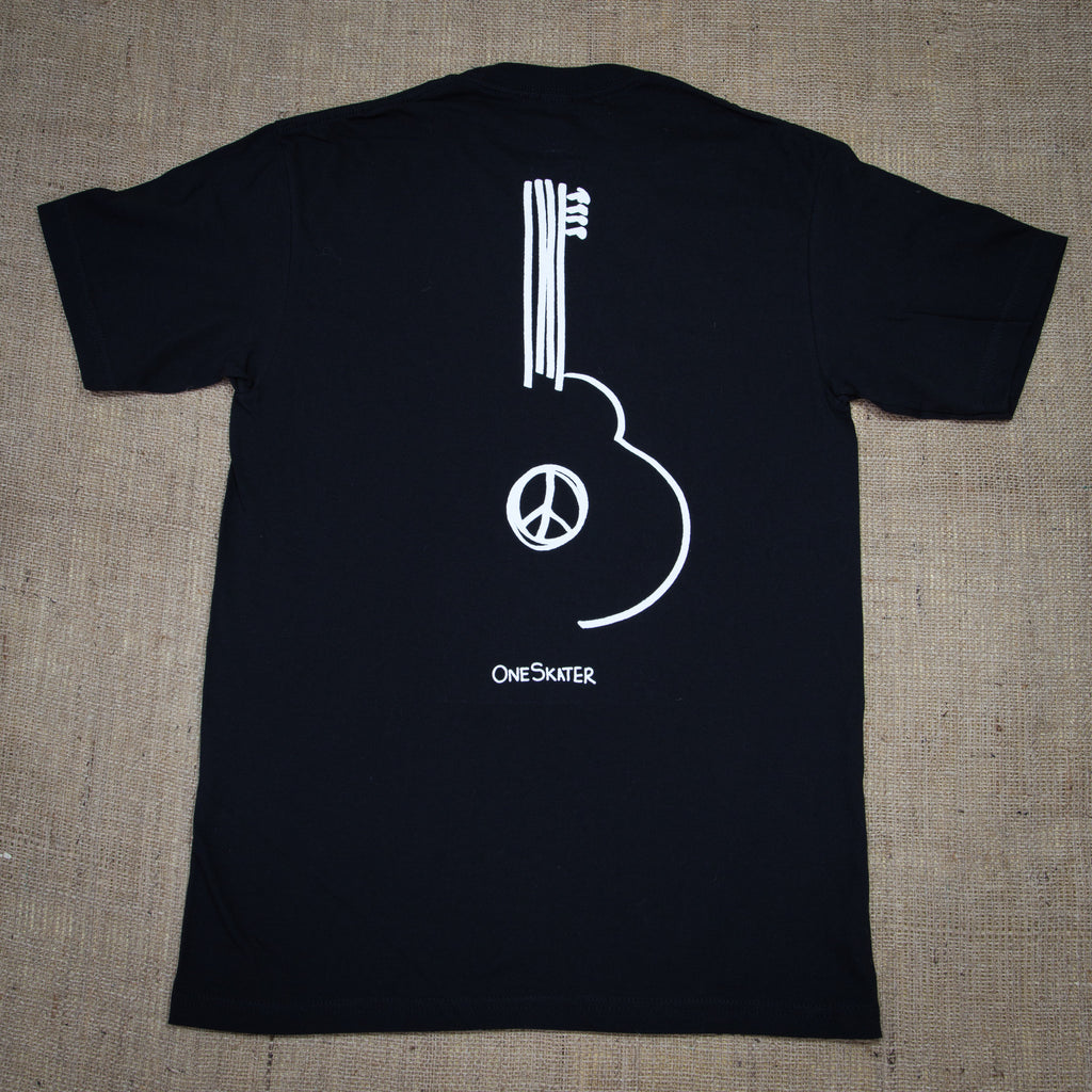 OneSkater Peace Tunes Fitted black T shirt
