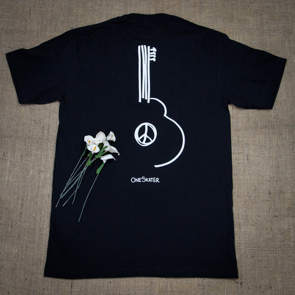 OneSkater Peace Tunes Fitted black T shirt
