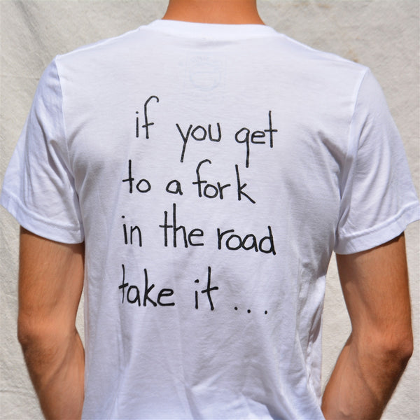 OneSkater Fork in the Road fitted white T shirt