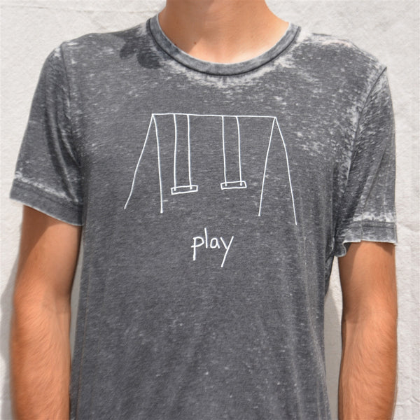 OneSkater Play fitted grey acid wash T shirt